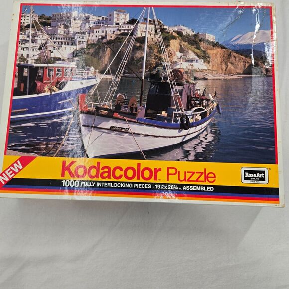NEW Kodacolor 1989 Puzzle Agia‎ Galini, Crete 1000 Piece Jigsaw Puzzle Unopened - Picture 1 of 5